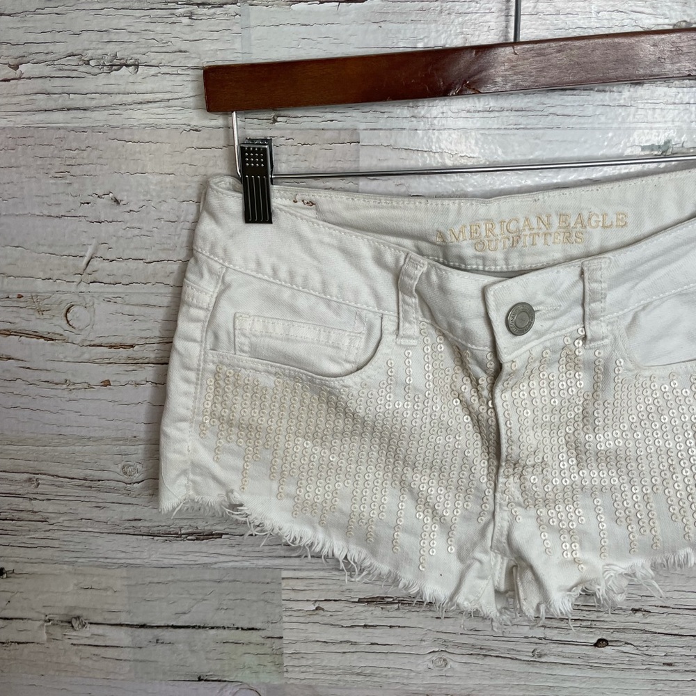 American eagle white shorts size 4 Jean - Picture 2 of 11